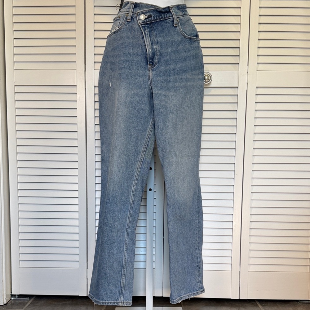 Abercrombie & Fitch Light Blue Straight Leg Jeans High Waister